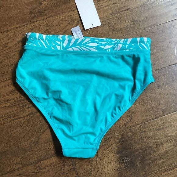 NWT Swimsuit for All High waist swim bottoms. size 12 turquoise - Picture 2 of 6